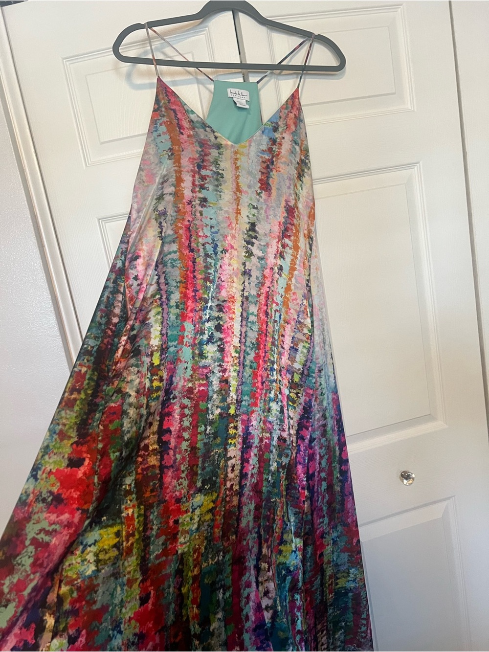 Nicole Miller Multicolor Abstract Print Slip Maxi Dress - Picture 7 of 7